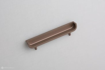 1208 мебельная врезная ручка-раковина 96 мм коричневая