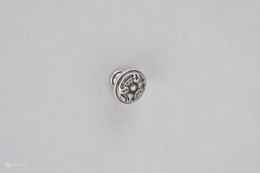 WPO2028 мебельная ручка-кнопка диаметр 25 мм состаренное серебро