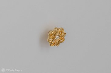 WPO731 мебельная ручка-кнопка диаметр 36 мм позолота и кристаллы Swarovski