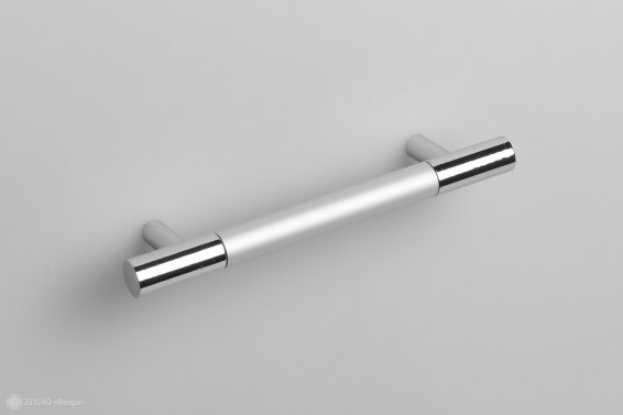 RS055 мебельная ручка-скоба 96 мм хром полированый со вставкой сатиновый хром
