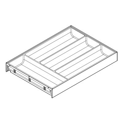 AMBIA-LINE лоток для столовых приборов для LEGRABOX стандартный ящик, 4 лотка для столовых приборов, НД=450 мм, ширина=300 мм, белый шелк