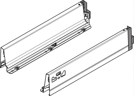 TANDEMBOX, царги М 83/600мм, серая, комплект
