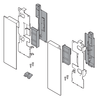LEGRABOX, комплект держателей фасада, высота C, для высоких внутренних ящиков с релингом, гавана коричневый