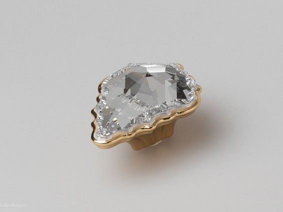 Glam ручка кнопка золото и кристаллы Swarovski, большая