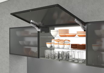 Подъемный механизм, AVENTOS HK top 27, для узкой алюминиевой рамки, темно-серый, евровинт